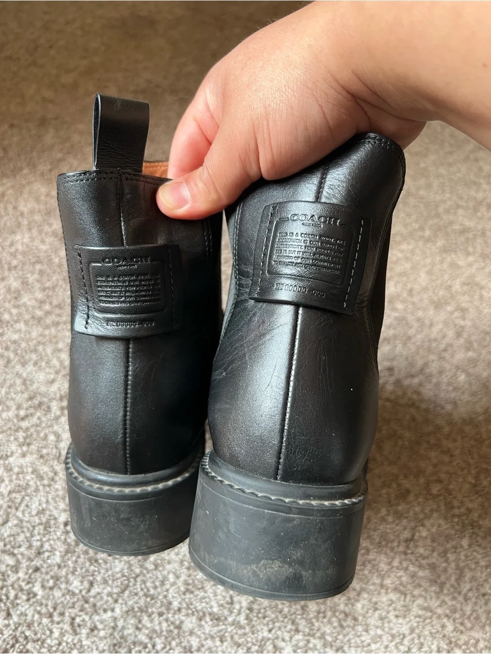 Coach Black Leather Chelsea Ankle Boots